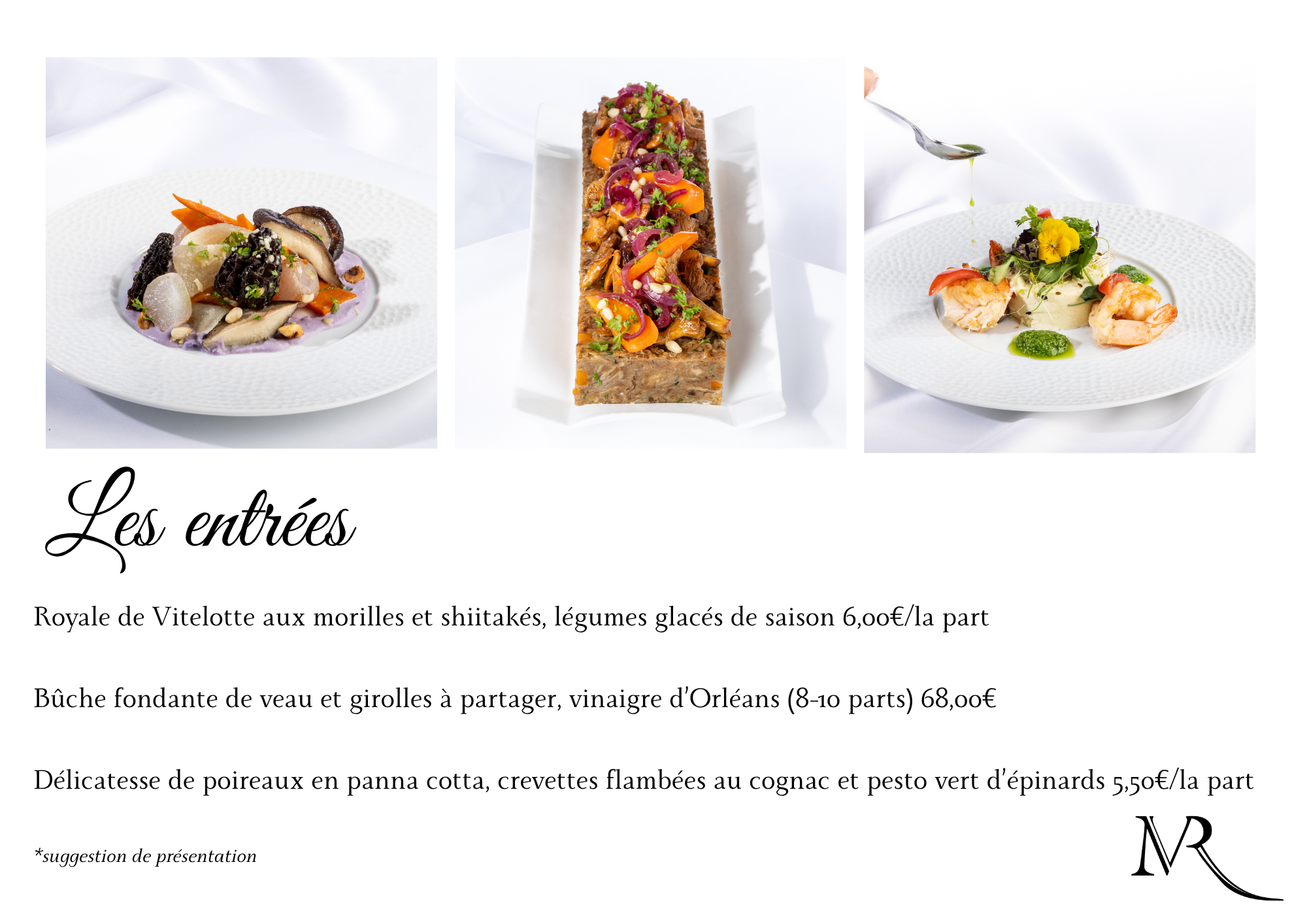 Nos Créations des Fêtes - Les Entrées