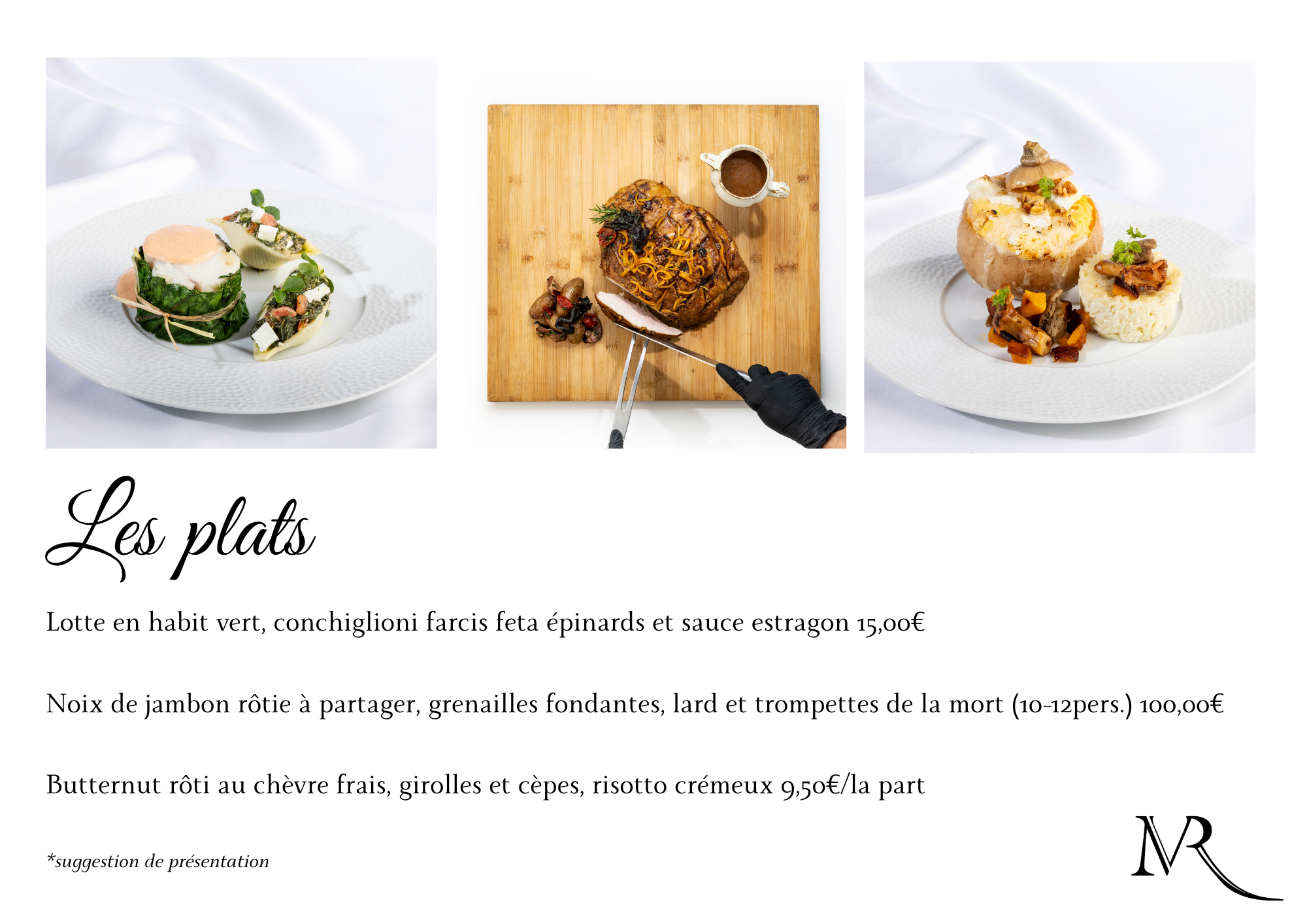 Nos Créations des fêtes - Les Plats